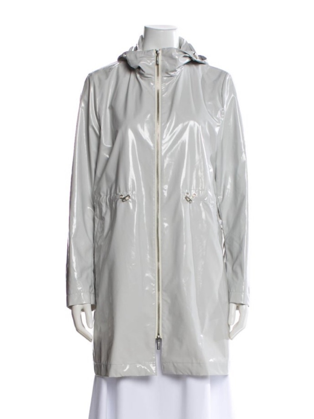 NWOT Jane Post Sleek Grey Parka Rain Coat